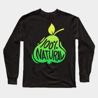 100 Percent Natural Organic Fruits Pear Apple Long Sleeve T-Shirt